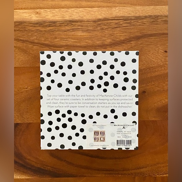 MacKenzie-Childs Bon Appetit Ceramic Coasters - Set of 4 ✨NIB✨ - Picture 8 of 8